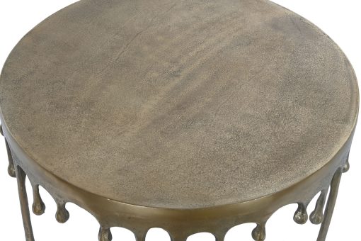 Mesa De Centro Alumínio 75X75X40 Dourado