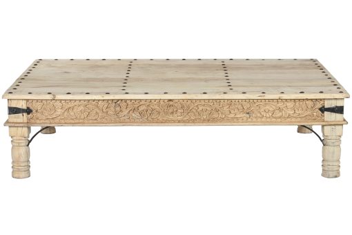 Mesa De Centro Madeira Entalhada 180X120X45