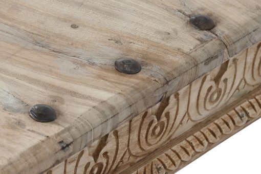 Mesa De Centro Madeira Maciça 150X90X45 Talhado - Image 5