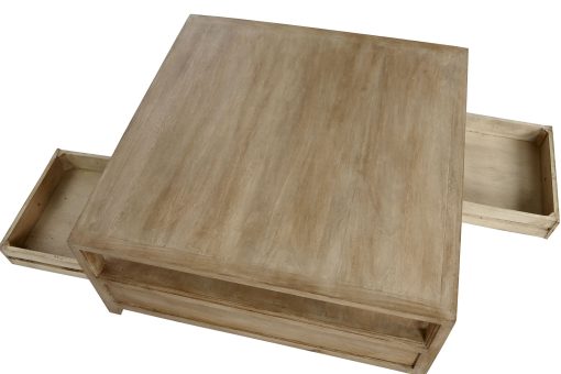 Mesa De Centro Madeira Manga 100X100X45 41,80 Gavetas - Image 6