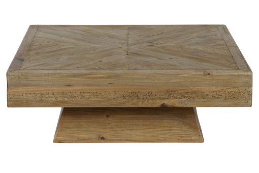 Mesa De Centro Madeira Pino Reciclado 100X100X36