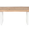 Mesa De Centro Madeira Reciclada Manga 120X60X45 Branco