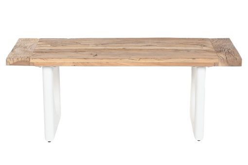 Mesa De Centro Madeira Reciclada Manga 120X60X45 Branco - Image 3