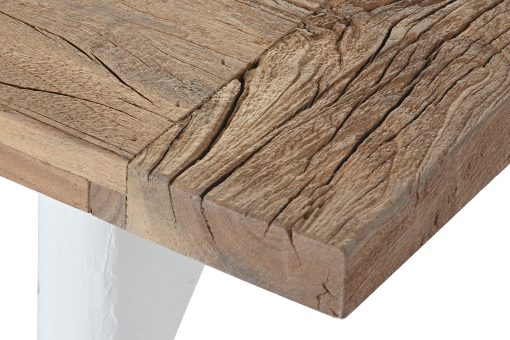 Mesa De Centro Madeira Reciclada Manga 120X60X45 Branco - Image 5