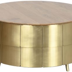 Mesa De Centro Manga Bronze 90X90X45 Dourado
