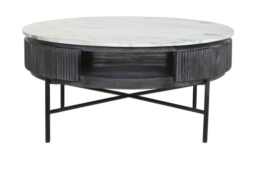 Mesa De Centro Manga M Rmore 90X90X42 Preto - Image 4