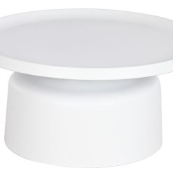 Mesa De Centro Metal 75X75X37 Branco (2 Unidades)
