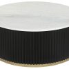 Mesa De Centro Metal M Rmore 80X80X40 Preto