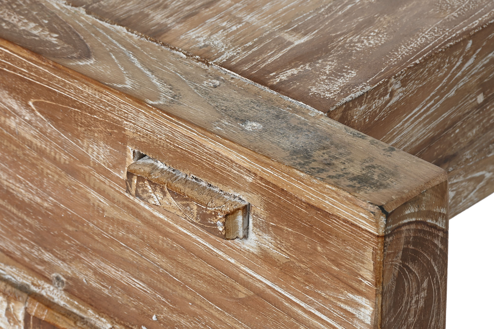 Mesa De Centro Teca Reciclada 200X70X45 Decapé Branco - Image 5