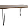 Mesa De Jantar Acácia Metal 180X87X76 Castanho