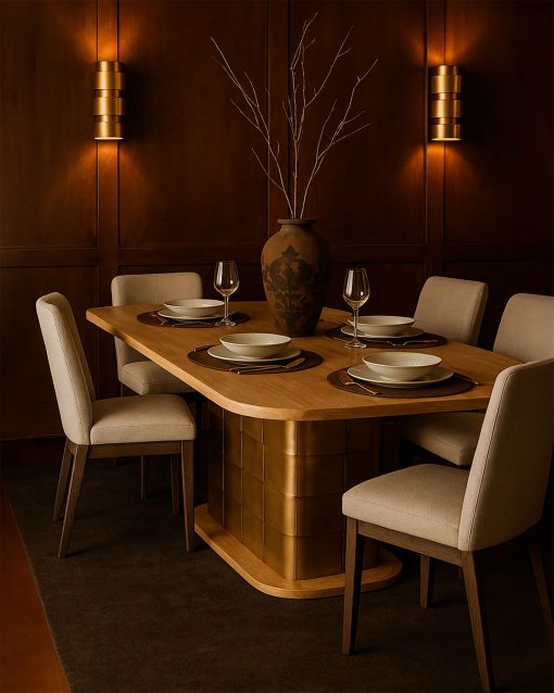 Mesa De Jantar Manga Bronze 210X110X76 Dourado - Image 2