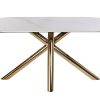 Mesa Ovalada Comedor Metal Cer Mica 180X90X75