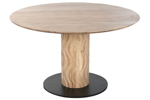 Mesa Redonda Comedor Acácia Metal 130X130X76
