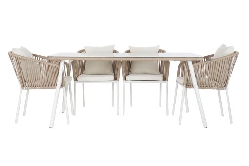 Mesa Set 7 Alumínio Poliåster 160X90X75 Bege - Image 6