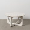 Mesa de Centro Branco Mármore/Madeira Room 75 X 75 X 40 Cm