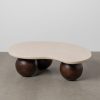 Mesa de Centro Mármore/Madeira Room 107 X 80 X 29 Cm