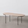 Mesa de Centro Natural-Preto Mdf-Metal 100 X 40 X 38 Cm