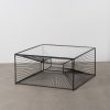 Mesa de Centro Preto Metal-Cristal 80