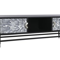 Móvel Tv Osso Resina 170X40X50 Taracea Preto
