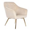 Poltrona Poliéster Metal 74X74X90 Veludo Creme