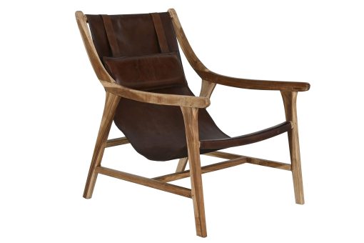 Poltrona Teca Pele 68X80X86 Com Cabeøa Natural - Image 3