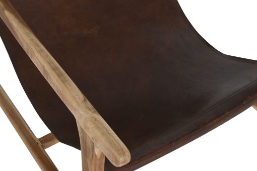 Poltrona Teca Pele 68X80X86 Com Cabeøa Natural - Image 4