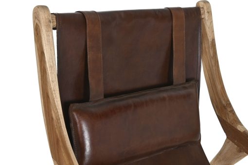 Poltrona Teca Pele 68X80X86 Com Cabeøa Natural - Image 5
