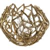 Porta-Vela Alumínio Vidro 30X30X21 Dourado (2 Unidades)