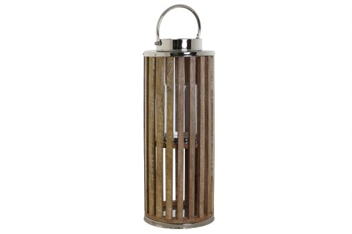 Porta-Vela Manga Vidro 20X20X51 Natural Castanho