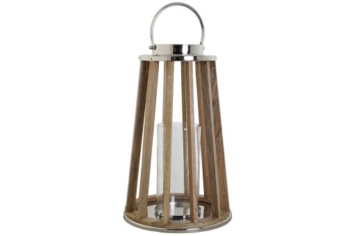 Porta-Vela Manga Vidro 32X32X51 Natural Castanho