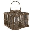 Porta-Vela Rattan Vidro 35X35X35 Natural
