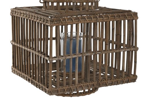 Porta-Vela Rattan Vidro 35X35X35 Natural - Image 5