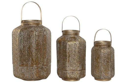Porta-Vela Set 3 Metal 21X21X40 Dourado - Image 3