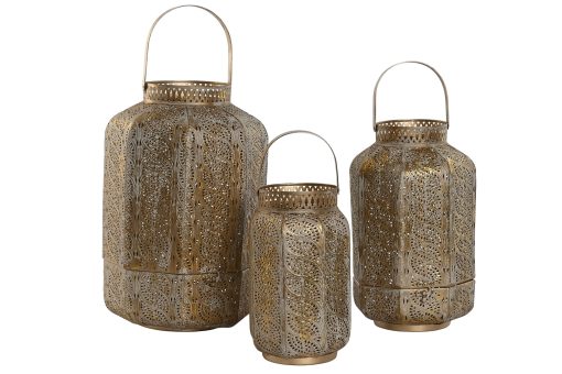 Porta-Vela Set 3 Metal 21X21X40 Dourado - Image 7