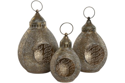 Porta-Vela Set 3 Metal 23X23X34 Dourado - Image 5