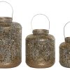 Porta-Vela Set 3 Metal 24X24X32 Decapé Dourado