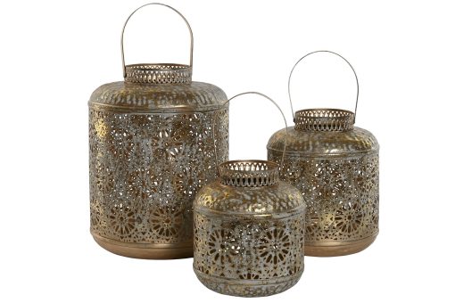 Porta-Vela Set 3 Metal 24X24X32 Decapé Dourado - Image 7