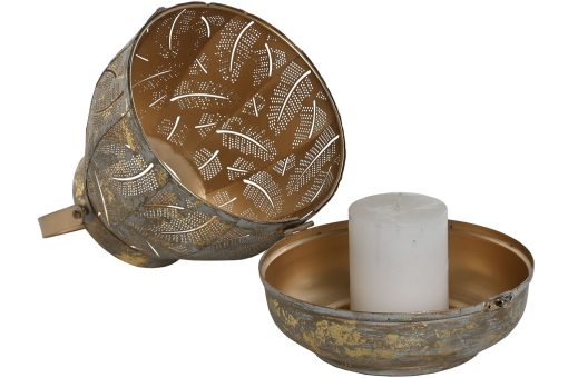Porta-Vela Set 3 Metal 25X25X28 Dourado - Image 7