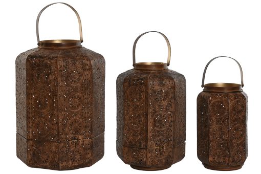 Porta-Vela Set 3 Metal 25X25X40 Envelhecido