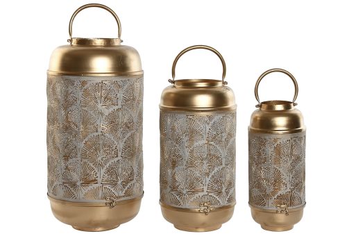 Porta-Vela Set 3 Metal 25X25X49 Dourado - Image 2