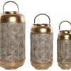 Porta-Vela Set 3 Metal 25X25X49 Dourado