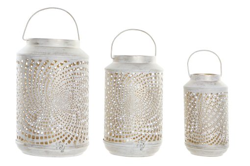 Porta-Vela Set 3 Metal 26X26X38 Creme (2 Unidades) - Image 2