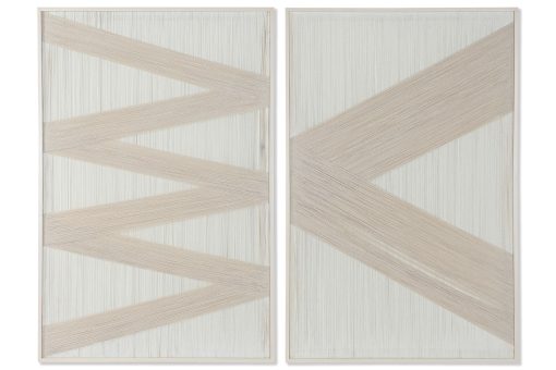 Quadro Algodão Abeto 80X3X120 Moldurado 2 Mod. (2 Unidades)