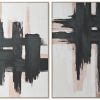 Quadro Ps Tecido Tela 100X4X140 Abstrato 2 Mod. (2 Unidades)