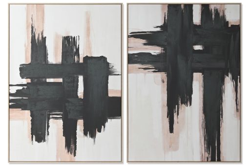 Quadro Ps Tecido Tela 100X4X140 Abstrato 2 Mod. (2 Unidades)