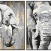 Quadro Ps Tecido Tela 100X4X140 Elefante 2 Mod. (2 Unidades)