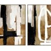 Quadro Tecido Tela Ps 100X4X140 Abstrato 3D 2 Mod. (2 Unidades)
