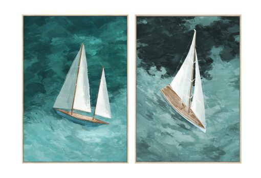 Quadro Tecido Tela Ps 90X4X120 Veleiro 3D 2 Mod. (2 Unidades) - Image 3