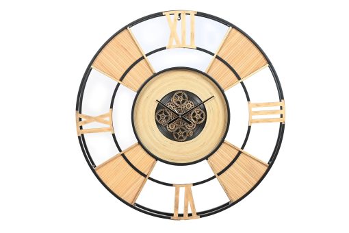 Relógio Parede Metal Rattan 100X9X100 Movimento