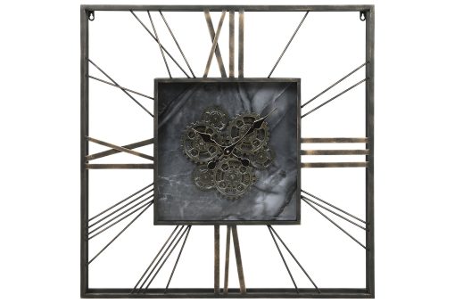 Relógio Parede Metal Vidro 80X8X80 Dourado - Image 2